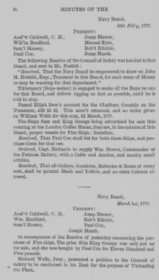 Volume I > Minutes of the Navy Board, From Feb. 18177, to Sept. 24, 1777