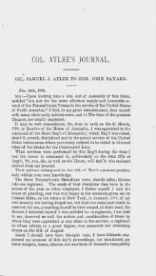 Volume I > Col. Atlee's Journal of the Battle of Long Island, August 26,1776.