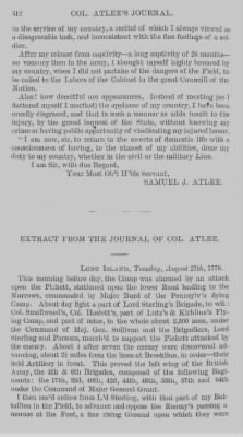 Volume I > Col. Atlee's Journal of the Battle of Long Island, August 26,1776.