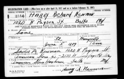 Thumbnail for Harry Richard > Newman, Harry Richard (1889)