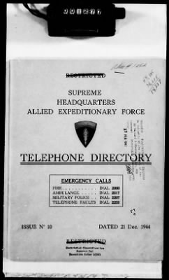 Thumbnail for 1 - Subject File > 104a - Directories, Telephone - SHAEF