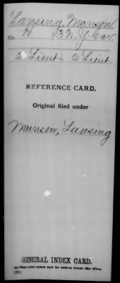 Thumbnail for Munson > Lansing, Munson (2 Lieut)