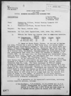 VPB-102 > War Diary, 10/1-31/44