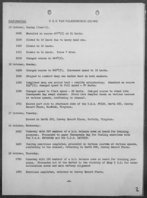 USS VAN VALKENBURGH > War Diary, 10/1-31/44