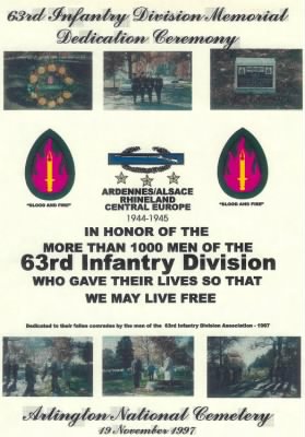 Thumbnail for History of the 63rd Infantry Division Support Battalions > 63rd Infantry Division Memorials