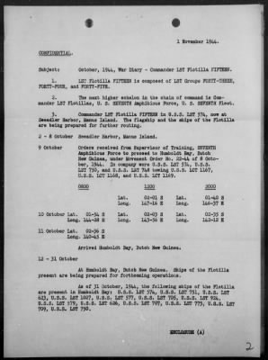 COM LST FLOT 15 > War Diary, 10/1-31/44