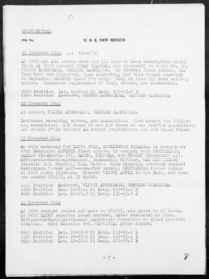 Thumbnail for USS NEW MEXICO > War Diary, 11/1-30/44