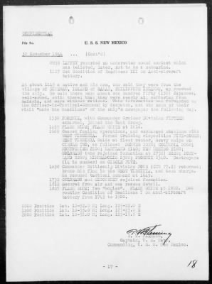 Thumbnail for USS NEW MEXICO > War Diary, 11/1-30/44