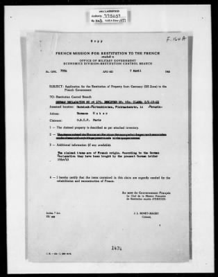 Cultural Property Claim Applications > F164A Paris France 9679-B