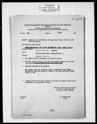 Cultural Property Claim Applications > F165A Paris France Decl. 08928