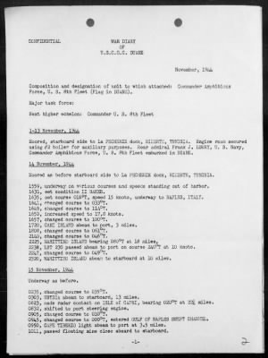 USCGC DUANE > War Diary, 11/1-30/44