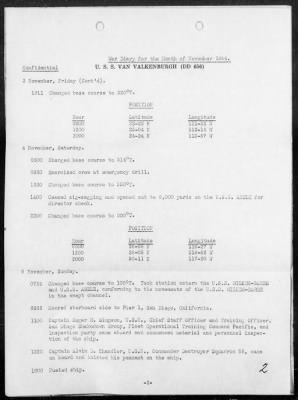 USS VAN VALKENBURGH > War Diary, 11/1-30/44