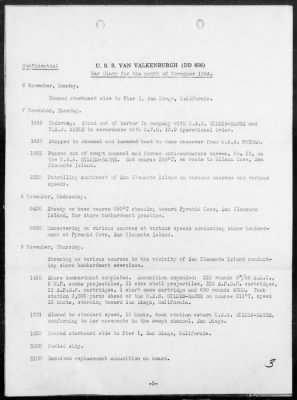 USS VAN VALKENBURGH > War Diary, 11/1-30/44