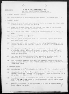 USS VAN VALKENBURGH > War Diary, 11/1-30/44