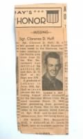 Thumbnail for Newspaper Clipping SGT Clarence D. Huff MIA