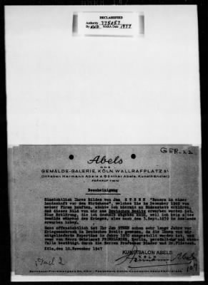 Thumbnail for Cultural Property Claim Applications > GER 22 Holtz,Von BREMEN