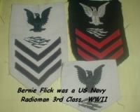 Bernie Flick was a NAVY Radio-Man 3rd Class during WWII