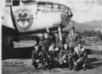 Joseph Meere with his Combat Crew and a B-25 showing the 428th SQUAD Nose-Art.