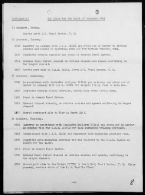 USS VAN VALKENBURGH > War Diary, 12/1-31/44
