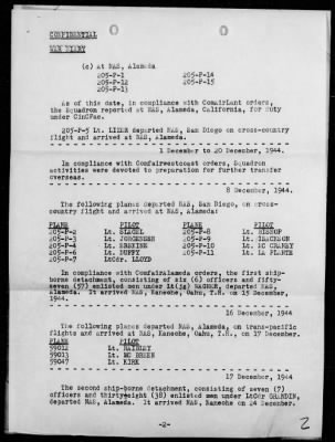 VPB-205 > War Diary, 12/1-31/44