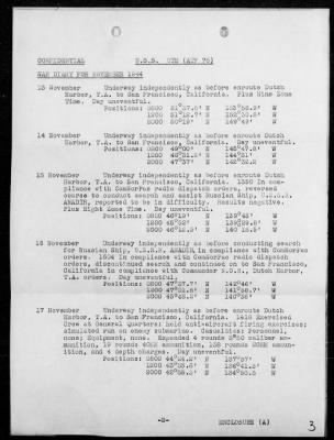 USS UTE > War Diary, 11/1-30/44