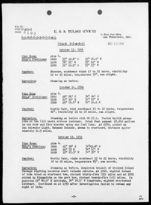 USS TULAGI > War Diary, 10/1/44 to 11/30/44