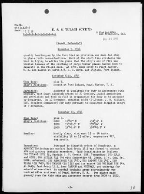 USS TULAGI > War Diary, 10/1/44 to 11/30/44