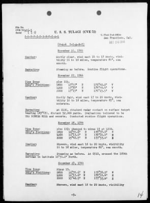 Thumbnail for USS TULAGI > War Diary, 10/1/44 to 11/30/44