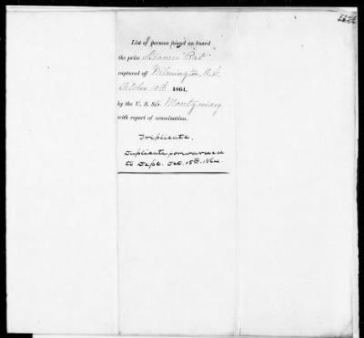 RB - Prisoners of war rolls and lists (persons captured by Union Forces) > A. W. Baker-U.S.S. Minnesota