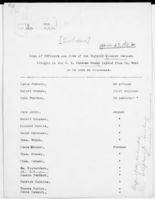 Thumbnail for RB - Prisoners of war rolls and lists (persons captured by Union Forces) > A. W. Baker-U.S.S. Minnesota