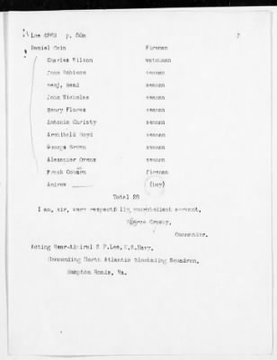 RB - Prisoners of war rolls and lists (persons captured by Union Forces) > A. W. Baker-U.S.S. Minnesota