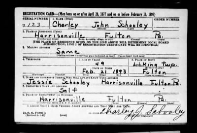 Charley John > Schooley, Charley John (1893)