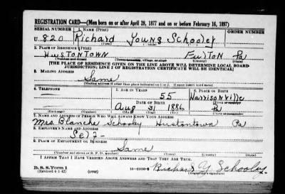 Richard Young > Schooley, Richard Young (1886)