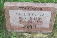 Durl D Mortz 1909-1972 Headstone photo by Charlotte Eagleson Sechrest 2010
