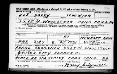 Thumbnail for Harry > Sedgwick, Harry (1891)