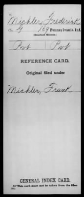 Thumbnail for Frederick > Michler, Frederick (Pvt)