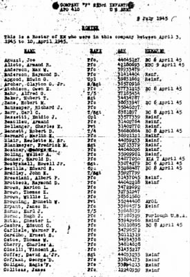 History of the 253rd Infantry Regiment > 253rd Infantry Regiment Recommendation for PUC 2cBn