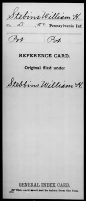 Thumbnail for William H > Stebins, William H (Pvt)