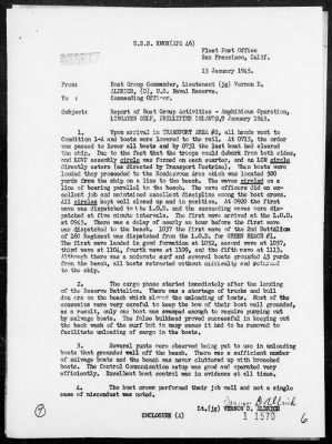 USS KNOX > Rep of amphibious ops in the invasion of Lingayen Gulf, Luzon Island, Philippines on 1/9/45, including AA actions, 1/8-10/45