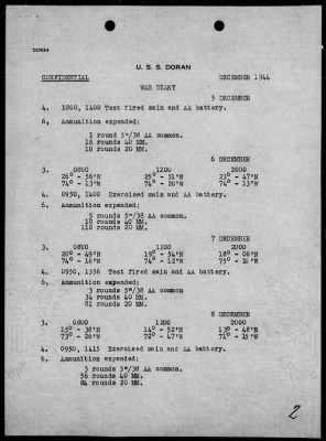 USS DORAN > War Diary, 12/1/44 to 1/31/45