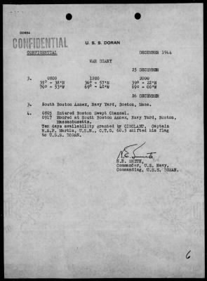 USS DORAN > War Diary, 12/1/44 to 1/31/45