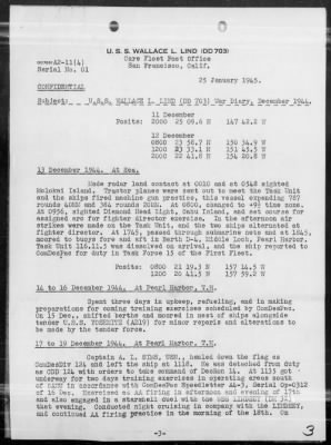 USS WALLACE L LIND > War Diary, 12/1-31/44