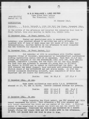 USS WALLACE L LIND > War Diary, 12/1-31/44