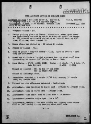 Thumbnail for USS MONITOR > Rep of AA act Northeast coast of Mindanao Is, Philippines on 11/13/44