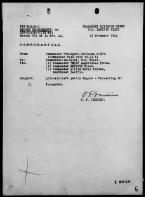 Thumbnail for USS MONITOR > Rep of AA act Northeast coast of Mindanao Is, Philippines on 11/13/44