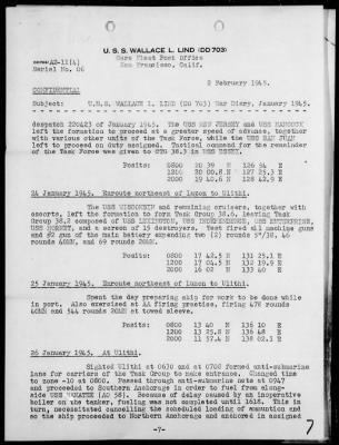 USS WALLACE L LIND > War Diary, 1/1-31/45