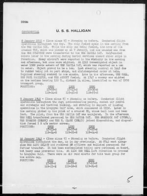 Thumbnail for USS HALLIGAN > War Diary, 1/1-31/45