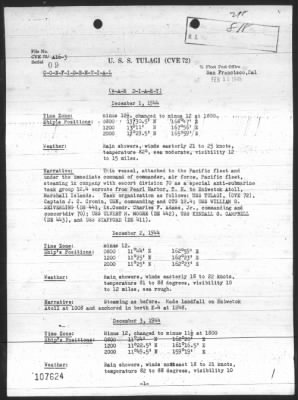 USS TULAGI > War Diary, 12/1-31/44