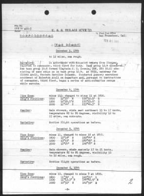 USS TULAGI > War Diary, 12/1-31/44