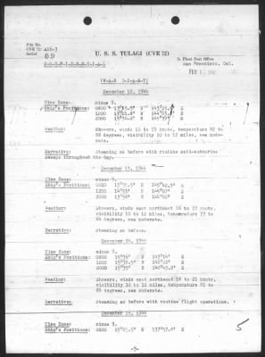 USS TULAGI > War Diary, 12/1-31/44